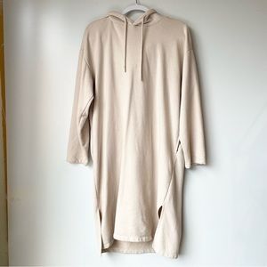 Women’s H&M Long Oversized Sweatshirt Hoodie Cream Medium Winter Fall